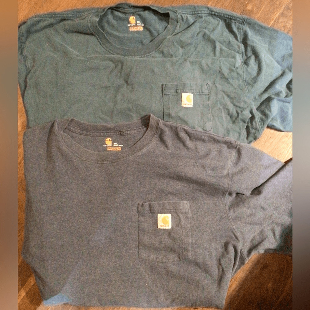 Carhartt Men's bundle shorts Sleeve Tees - Forest Green and turquoise read***
